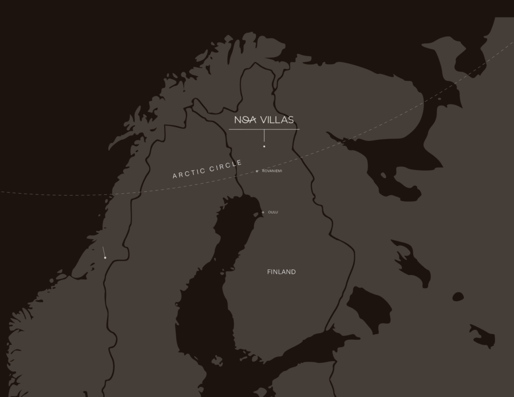 Illustrated map showing the NOA Villas location near the river